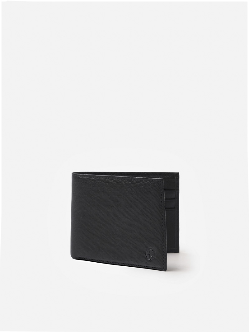 Vi Da Saffiano Co Khoa Dang Ngang BV050 Mau Den