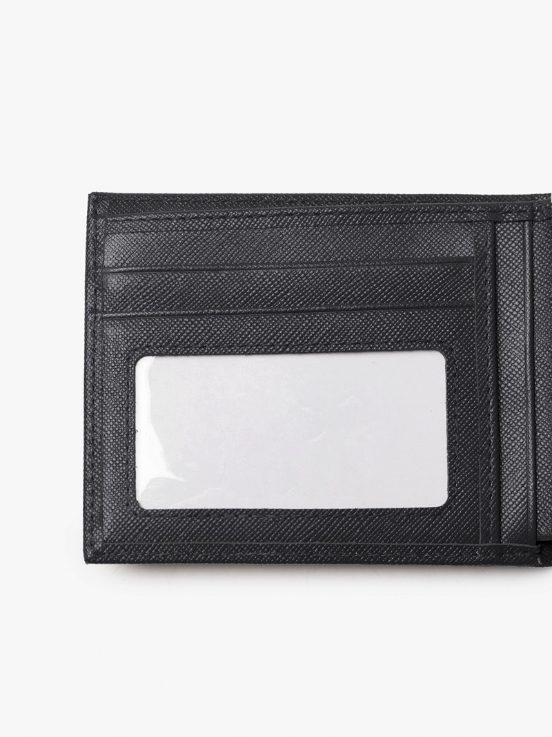 Vi Da Saffiano Co Khoa Dang Ngang BV050 Mau Den